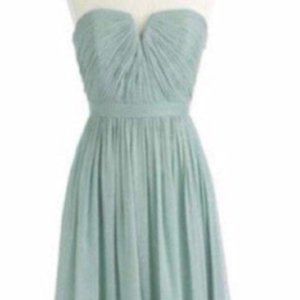 J.Crew Nadia silk Chiffon Strapless gown - sage